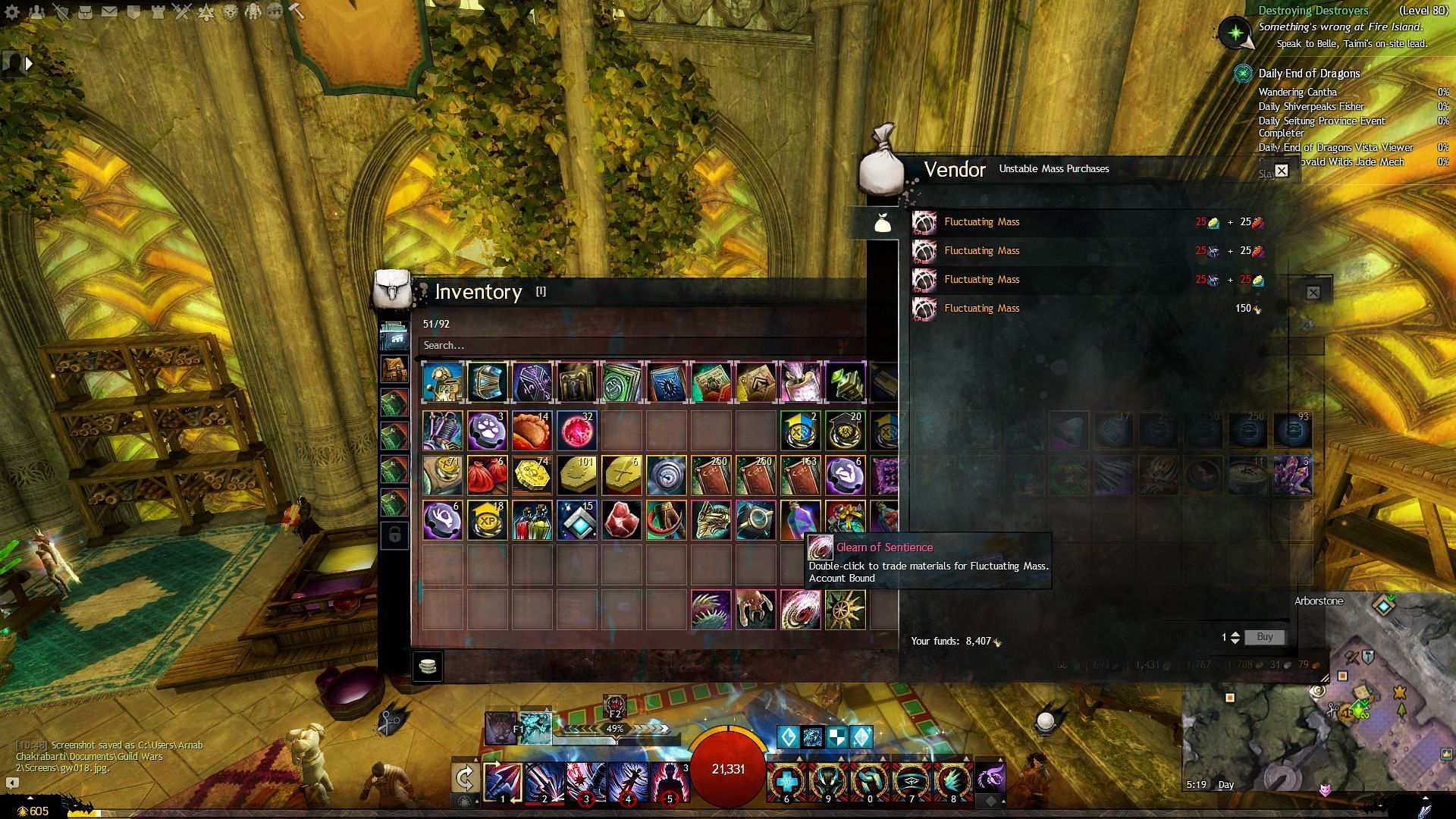 Gobblers are used to trade excess materials for usable items (Image via ArenaNet)